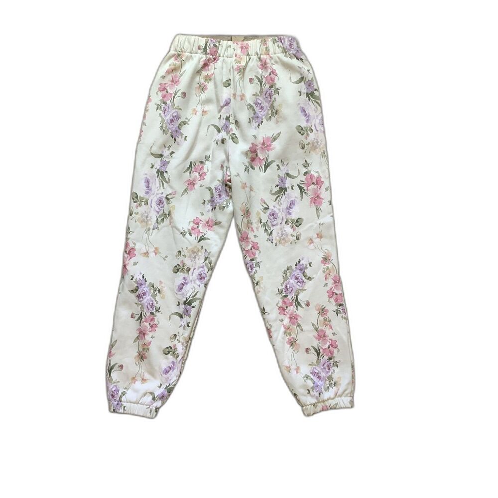 GAP x LoveShackFancy Cream Floral Jogger Sweatpants Size Med